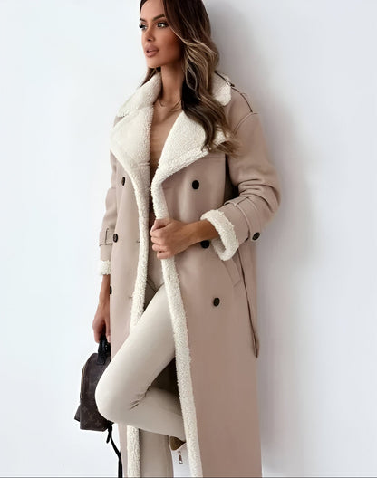 Amelia™ | Luxe Sherpa-Lined Trench Coat - Navenport