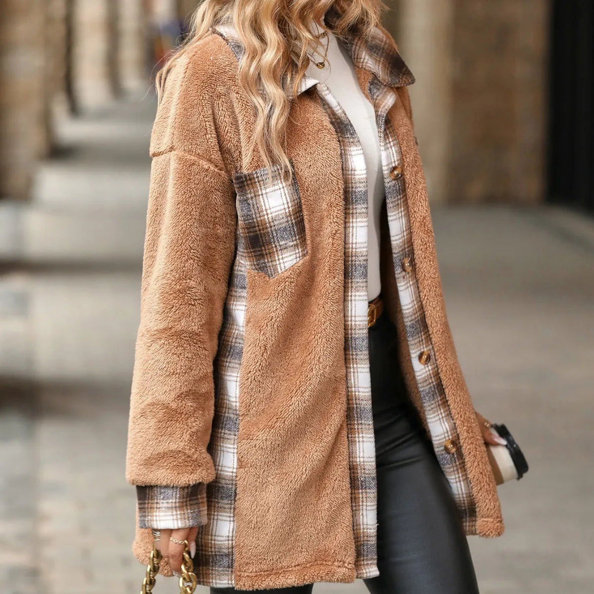 Livia™ Plaid Plush Coat