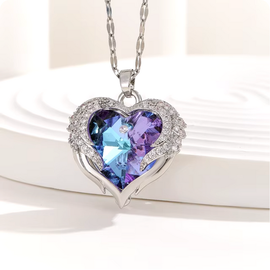 Ocean Crystal Heart Necklace