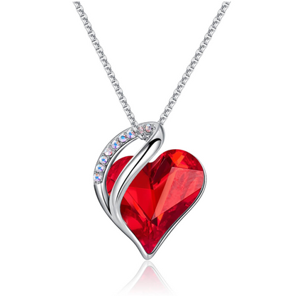 Timeless Love™  Red Crystal Heart Necklace