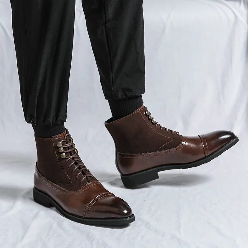 Rafael Castillo Leather Lace-up Boots - Navenport